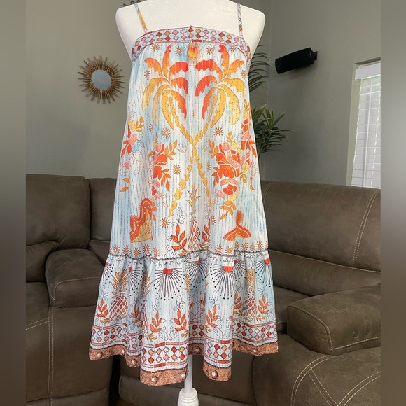 NEW Gorgeous Tropical Palm Pineapple Print Shift Dress Sz S Summer Vacation - Picture 5 of 8